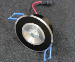 Встраиваемый светильник 1W круглый (чёрный ободок) В700 В701
