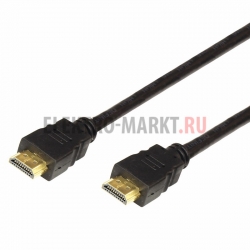 Шнур HDMI - HDMI gold 0.5М с фильтрами (PE bag) 