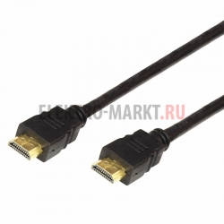 Шнур HDMI - HDMI gold 1М с фильтрами (PE bag) 