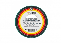 Изоляционная лента ПВХ 19мм х 20м зелёная "PROFESSIONAL" Kranz