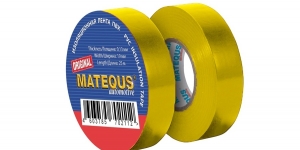 Изоляционная лента ПВХ 19мм х 25м жёлтая Matequs