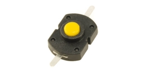Микро выключатель чёрный с жёлтой кнопкой SW-33